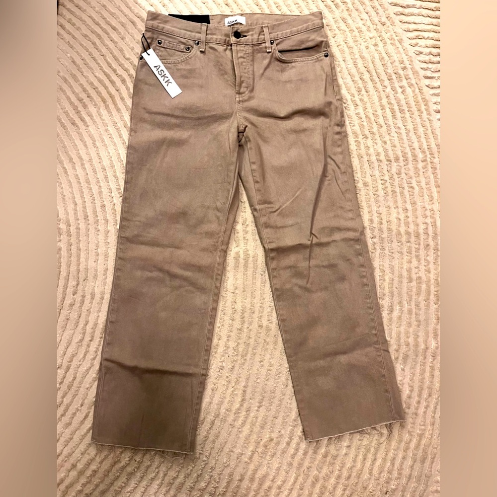 ASKKNY low rise straight cropped inn khaki